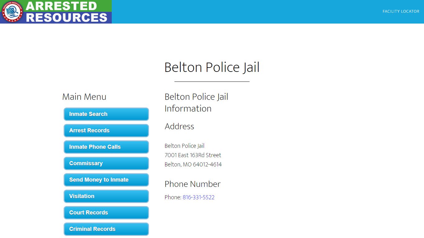 Belton Police Jail - Inmate Search - Belton, MO - Arrested Resources